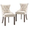 vidaXL Chaises &agrave; manger lot de 2 beige tissu