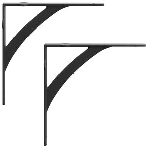 vidaXL Supports d'&eacute;tag&egrave;re murale 2 pc Noir 10 x 10 x 3 cm Acier