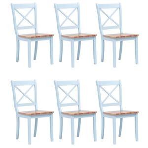 vidaXL Chaises &agrave; manger lot de 6 gris et bois clair bois h&eacute;v&eacute;a massif
