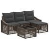 vidaXL Ensemble de canap&eacute; de jardin 5 pc Gris polyrotin