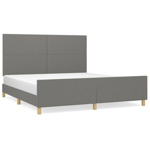 vidaXL Cadre de lit sans matelas gris fonc&eacute; 180x200 cm tissu