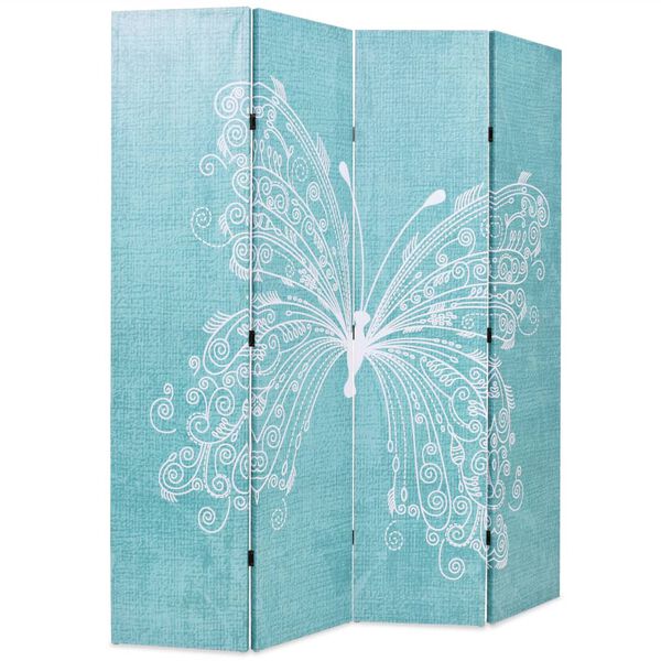 vidaXL Cloison de séparation pliable 160 x 170 cm Papillon Bleu