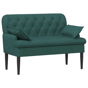vidaXL Canap&eacute; love seat avec capitonnage en boutons Vert fonc&eacute; Tissu