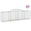 vidaXL Paniers &agrave; gabions arqu&eacute;s 7 pcs 300x50x80/100 cm fer galvanis&eacute;
