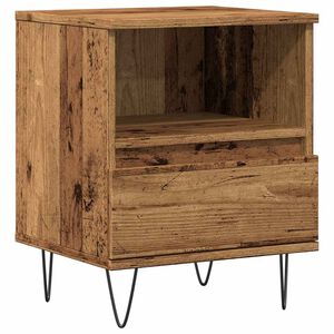 vidaXL Table de chevet vieux bois 40x35x50 cm bois d&rsquo;ing&eacute;nierie