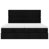 VidaXL Cadre de lit ottoman avec matelas noir 180x200cm tissu