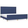 vidaXL Cadre de lit sans matelas bleu tissu