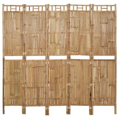 vidaXL Cloison de séparation 5 panneaux Bambou 200x180 cm