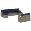 vidaXL Ensemble de canap&eacute; de jardin 9 pcs avec coussins gris r&eacute;sine tress&eacute;e