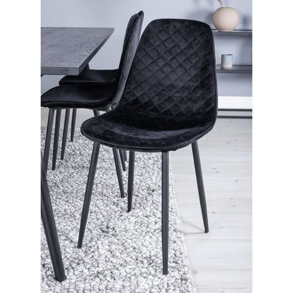 Venture Home Chaises &agrave; manger lot de 2 Polar velours points noir