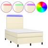 vidaXL Sommier &agrave; lattes de lit avec matelas et LED Cr&egrave;me 120x200 cm