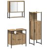 vidaXL Ensemble de mobilier de salle de bain avec &eacute;tag&egrave;re 3 pcs Marron