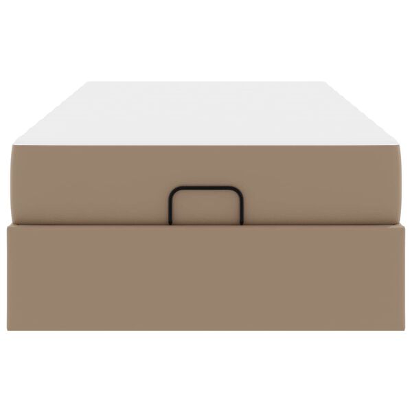 vidaXL Cadre de lit avec matelas avec matelas 2 pcs Tan PVC