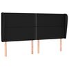 vidaXL T&ecirc;te de lit avec oreilles Noir 183x23x118/128 cm Tissu