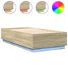 vidaXL Cadre de lit avec LED sans matelas ch&ecirc;ne sonoma 90x190 cm