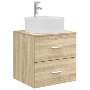 vidaXL Vanit&eacute; de lavabo mural Ch&ecirc;ne Sonoma 49,5 x 44,5 x 65 cm