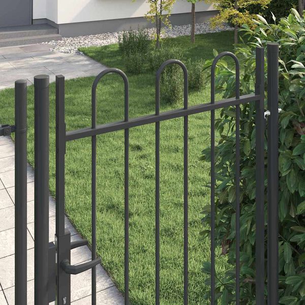 vidaXL Porte de Cl&ocirc;ture Gris 103 x 225 cm Acier enduit de poudre