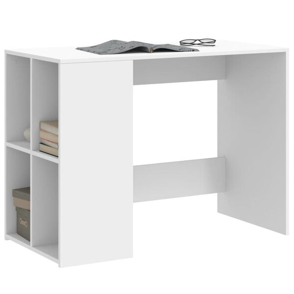 vidaXL Bureau blanc 102x50x75 cm bois d'ing&eacute;nierie