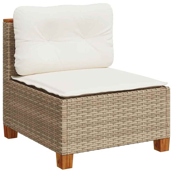 vidaXL Salon de jardin avec coussins 6 pcs beige r&eacute;sine tress&eacute;e