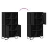 vidaXL Buffet haut noir 79,5x35,5x137,5 cm bois d'ingénierie