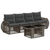 vidaXL Ensemble de canap&eacute; de jardin 5 pc Gris et Gris fonc&eacute; polyrotin