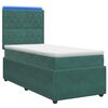 vidaXL Lit boxspring LED avec matelas Vert fonc&eacute; 90 x 200 cm Velours