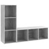 vidaXL Meubles TV 2 pcs Gris b&eacute;ton 107x35x37 cm Bois d'ing&eacute;nierie