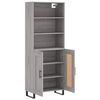 vidaXL Buffet haut Sonoma gris 69,5x34x180 cm Bois d'ing&eacute;nierie