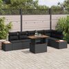 vidaXL Ensemble de canap&eacute; de jardin 7 pcs Noir Poly rotin