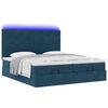 vidaXL Cadre de lit ottoman avec matelas bleu fonc&eacute; 200x200 cm velours