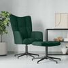 vidaXL Chaise de relaxation avec tabouret Vert fonc&eacute; Velours