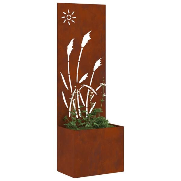 vidaXL &Eacute;cran de confidentialit&eacute; de jardin Fretwork Rouill&eacute; 50 x 140 cm