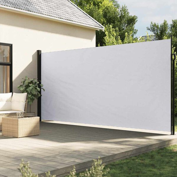 vidaXL Auvent lat&eacute;ral r&eacute;tractable blanc 200x600 cm