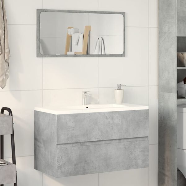vidaXL Armoire de salle de bain suspendue gris b&eacute;ton bois d'ing&eacute;nierie