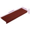 vidaXL Tapis d'escalier autocollants 10 pièces 65 x 21 x 4 cm Bordure rectangulaire rouge bordeaux