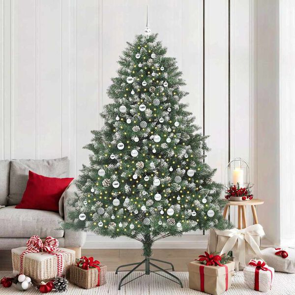 vidaXL Sapin de No&euml;l artificiel Vert 210 cm PVC, plastique et acier