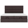 VidaXL Cadre de lit ottoman avec matelas marron fonc&eacute; 200x200 cm tissu