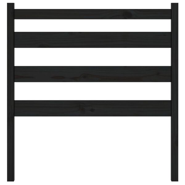 vidaXL T&ecirc;te de lit Noir 81x4x100 cm Bois massif de pin