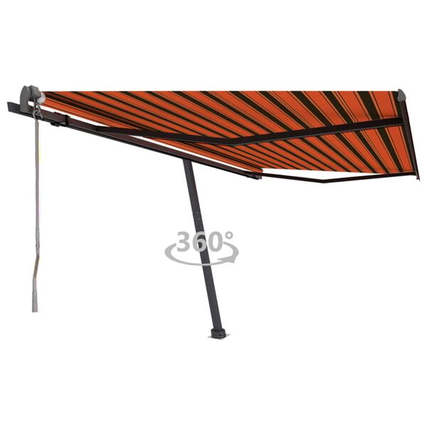 vidaXL Auvent automatique sur pied 400x350 cm Orange/marron