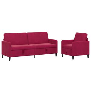vidaXL Canap&eacute; avec rangement 2 pc Bordeaux Polyester