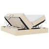 vidaXL Lit avec rangement et matelas Cr&egrave;me 180 x 200 cm Polyester