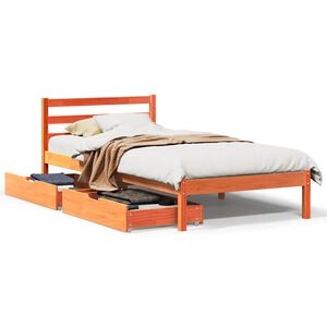 vidaXL Cadre de lit sans matelas cire marron 75x190 cm bois pin massif