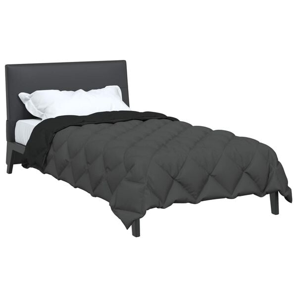 vidaXL Duvet d'hiver Noir et anthracite 220 x 135 cm Microfibre
