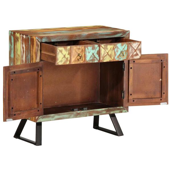 vidaXL Armoire à tiroir multicolore 70x35x70 cm bois de récupération