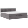 VidaXL Cadre de lit ottoman avec matelas gris 200x200 cm similicuir