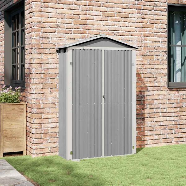 vidaXL Abri de jardin Gris 116x45x175 cm Acier galvanisé