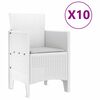 vidaXL Ensemble de salle &agrave; manger pour jardin 11 pcs Blanc Rattan Polt