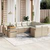 vidaXL Salon de jardin avec coussins 10 pcs beige r&eacute;sine tress&eacute;e