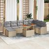 vidaXL Ensemble de canap&eacute; de jardin 9 pcs beige et gris clair