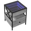vidaXL Table basse avec LED Infinity sonoma gris 40x40x51 cm